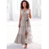 Vivance Maxi-jurk en all-over print, zomerjurk met split (Met een bindceintuur)