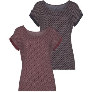 Vivance Shirt met korte mouwen Met decoratieve mouwzoom van zachte viscose-stretch (Set van 2)