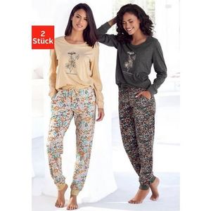 Vivance Dreams Pyjama met frontprint (4-delig, Set van 2)