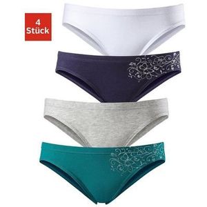 Petite fleur Bikinibroekje mooie basic voor elke dag, met gebloemde glitterprint (set, 4 stuks)