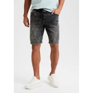 Buffalo Jeansshort knielange, elastische instap-bermuda, korte broek in moonwashed