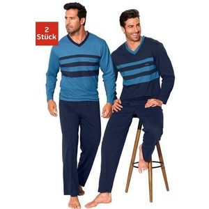 le jogger® Pyjama met contrastkleurige inzetten voor (4-delig, Set van 2)