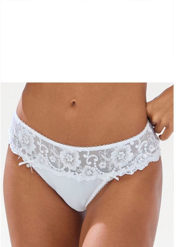 Lascana String Wanda Dessous met borduurkant in gebloemde look