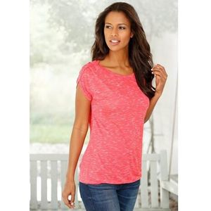 Lascana T-shirt met schouderrimpeling