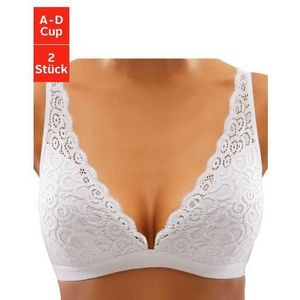 Petite fleur Bralette-bh zonder beugels, van kant, dessous (Set van 2)