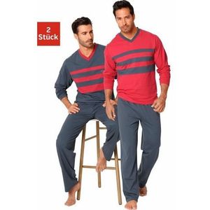 le jogger® Pyjama met contrastkleurige inzetten voor (4-delig, Set van 2)
