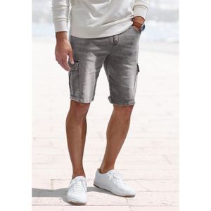 John Devin Short Bermuda, korte jogger broek met cargozakken, knielang, elastische slip-bermuda