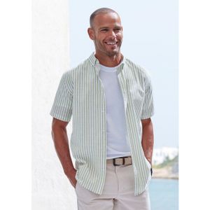 John Devin Overhemd met korte mouwen Regular fit Gestreept overhemd met button-down-kraag van 100% katoen