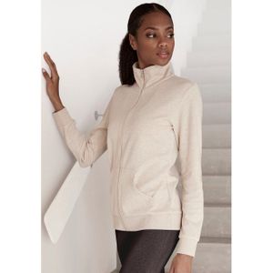 Bench. Loungewear Sweatvest - lounge jas met glanzende logostiksel op de staande kraag, loungewear