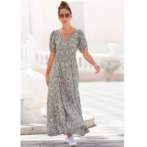 Vivance Maxi-jurk met bloemenprint en v-hals, zomerjurk