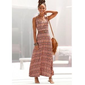 Lascana Maxi-jurk met etnische print en verstelbare bandjes, zomerjurk, strandjurk