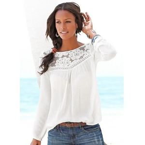 H&M Kanten blouse wit casual uitstraling Mode Blouses Kanten blouses 