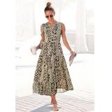 Lascana Maxi-jurk met animal print en knoopsluiting, zomerjurk, strandjurk