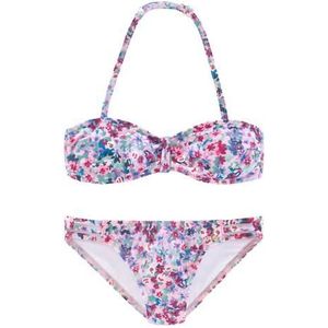 s.Oliver RED LABEL Beachwear Bandeaubikini Scatter Kids met zomerse bloemenprint