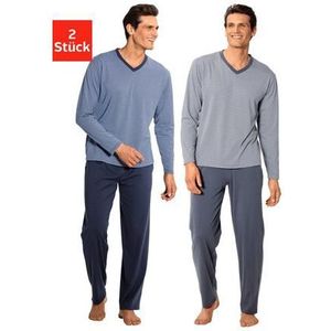 le jogger® Pyjama met strepen van voorgeverfd garen (4-delig, Set van 2)