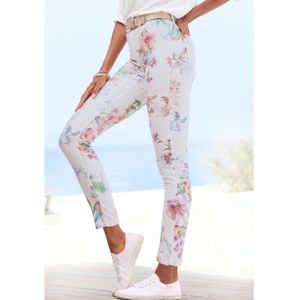 Lascana 7/8-jegging met bloemenprint, skinny jeans van elastische katoenmix