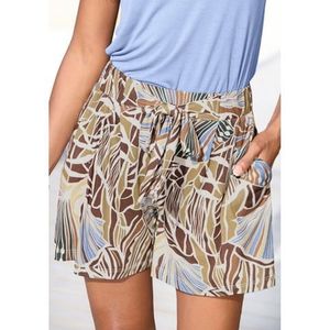 Lascana Strandshort met vaste bindgordel, korte broek met alloverprint