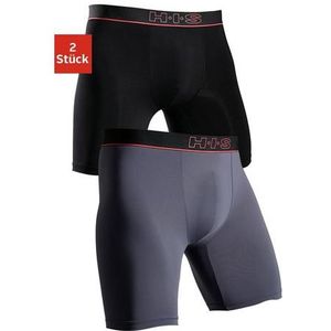 H.I.S Functionele boxershort in sportieve look met lange pijpen in microvezelkwaliteit (set, 2 stuks)