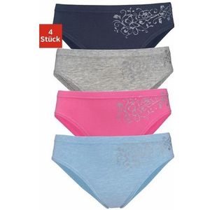 Petite fleur Bikinibroekje mooie basic voor elke dag, met gebloemde glitterprint (set, 4 stuks)