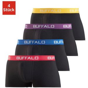 Buffalo Hipster strak zittende boxershorts met contrastband van katoenmix (set, 4 stuks)