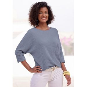 Vivance Shirt met 3/4-mouwen Van kreukvrije crêpe-kwaliteit gemaakt van strijkvrije crêpe stof