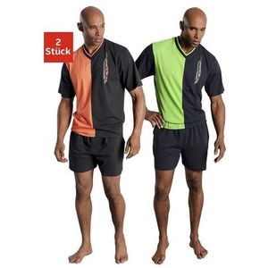 le jogger® Shortama met 2-kleurig t-shirt (4-delig, Set van 2)