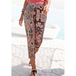 Lascana 7/8-broek met brede boorden en all-over print, jersey broek, elastisch