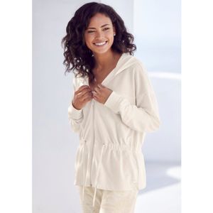 Lascana - Sweatvest - Ecru - Met Koord in de Taille - Comfortabel