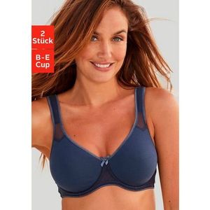 Petite fleur T-shirt-bh met beugel en netinzetten, basic dessous (Set van 2)