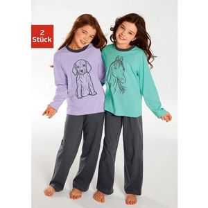 Vivance Pyjama Bovenstukken in mooie kleuren met animal-print (4-delig, Set van 2)