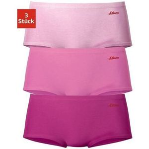 s.Oliver RED LABEL Beachwear Hipster elastische katoenkwaliteit (set, 3 stuks)