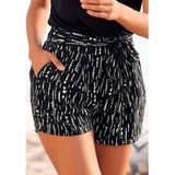 s.Oliver RED LABEL Beachwear Geweven short met all-over print en strikceintuur, korte broek, losse pasvorm