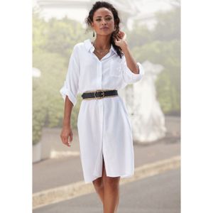 Lascana Lange blouse van lichte stof met linnenpercentage, luchtige blousejurk