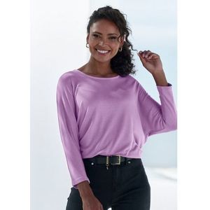 Lascana Shirt met 3/4-mouwen Met vlindermouwen van zacht viscose-fijntricot (1-delig)