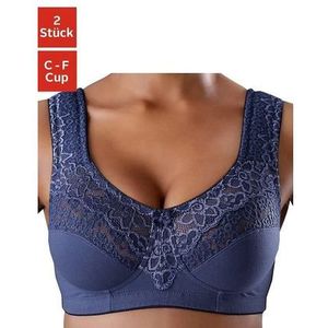 Petite fleur Steun-bh zonder beugels, met elegante kant, basic dessous (Set van 2)