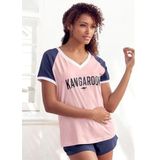 KangaROOS Shortama met contrastkleurige raglanmouwen (2-delig, 1 stuk)