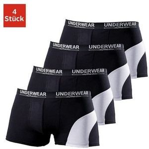 AUTHENTIC UNDERWEAR Boxershort met een contrastkleurige inzet (set, 4 stuks)