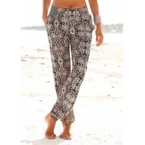 s.Oliver RED LABEL Beachwear Strandbroek met all-over print en zakken, stoffen broek, zomerbroek, elastisch