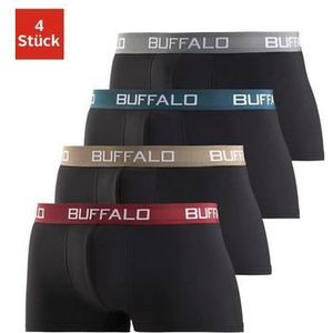 Buffalo Boxershort in hipster-model met contrasterende band (set, 4 stuks)