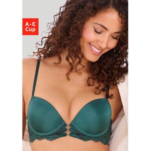 Lascana - Eleonora - Push-up-bh - Dennengroen - Satijnlook - Gewatteerd
