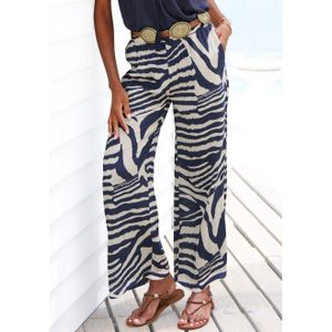 Lascana Palazzobroek met dierenprint, instapbroek, wide-leg, modieus