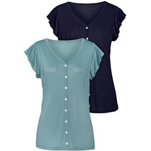 Vivance Shirt met knopen in parelmoer-look (set, 2-delig)