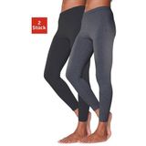 vivance active Legging met rubberen tailleband, loungewear (2-delig, Set van 2)