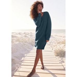 s.Oliver RED LABEL Beachwear Sweatjurk met lange mouwen in geribde stof