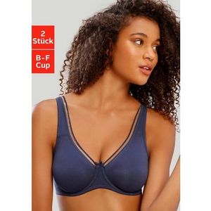 Petite fleur Minimizer-bh van katoen met naadloze cups, basic lingerie (Set van 2)