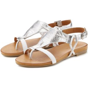 Lascana Sandalen Sandalette, zomerschoen van hoogwaardig leer met metallic uiterlijk