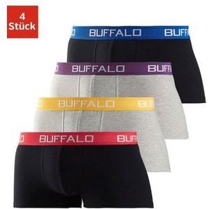 Buffalo Hipster strak zittende boxershorts met contrastband van katoenmix (set, 4 stuks)