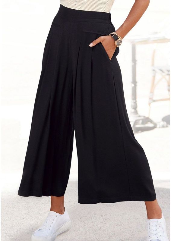 Lascana Culotte met zakken, wijde pijpen, luchtige viscose, zomers, modieus