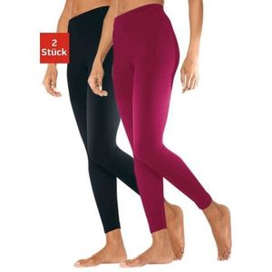 vivance active Legging met rubberen tailleband, loungewear (2-delig, Set van 2)