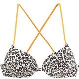 Buffalo Push-upbikinitop Kitty met contrastkleurige bandjes